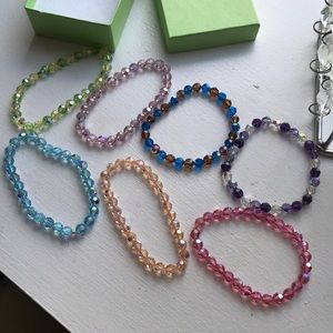 Set of 7 Multicolor Beaded Bracelets